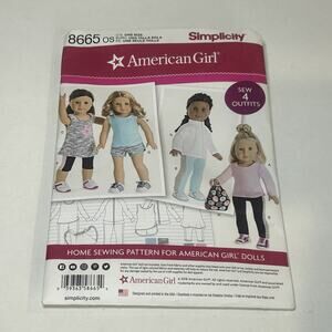 American Girl SEWING PATTERN #8665 4 Outfits 18" Doll Clothes Activewear Uncut